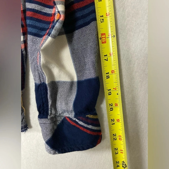 Harley Davidson black red white plaid raw hem button Shirt Sz L - Picture 10 of 11